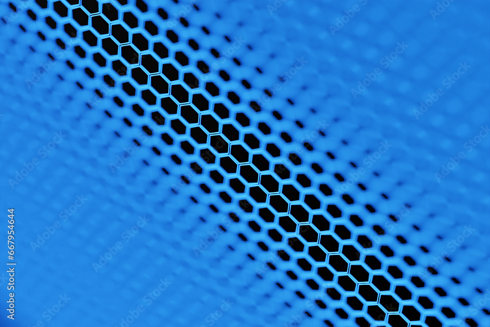 Poster 3d illustration of a honeycomb monochrome honeycomb for honey. pattern of simple geometric hexagonal