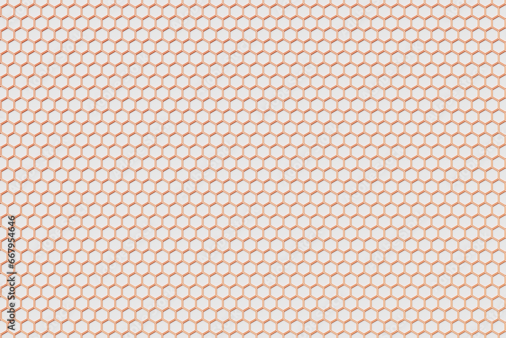Poster 3d illustration of a honeycomb monochrome honeycomb for honey. pattern of simple geometric hexagonal
