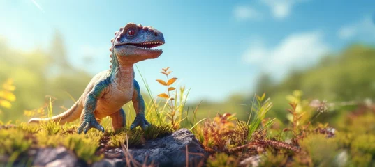 Foto op Plexiglas Cute dinosaur figure. Generative AI technology. © Hero Design