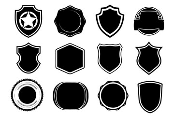 Black retro vintage sticker label. Vintage frames and labels vector set. Royal badges, insignias, sale stickers. Old frame shape and corner icon collections. Decorative label and retro shape vector - obrazy, fototapety, plakaty