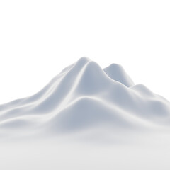 Fototapeta na wymiar 3D render snow mountain. White terrain.
