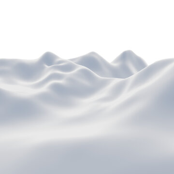 3D render snow mountain. White  terrain.