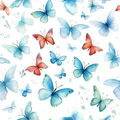 pattern for seamless Watercolor of butterflies