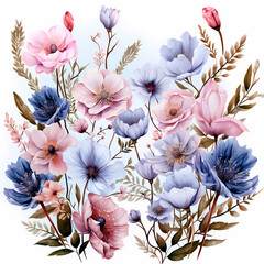 beautiful flowers digital wallpaper