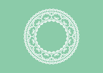 Paper cut Beautiful circular lace vector material