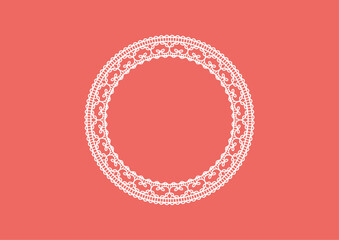 Paper Cut Beautiful circular lace vector material