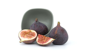 Ripe fig fruits isolated on white background