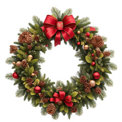 Fototapeta na wymiar Festive Christmas Decorations Snowman, Tree, Bell, and Wreath, Generative Ai