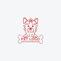 pet puppy dog store logo design vector