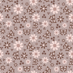 Neutral tone Butterfly Nature Vector Repeating Pattern