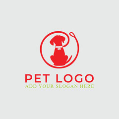 pet puppy dog store logo design vector