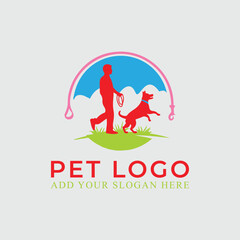 pet puppy dog store logo design vector
