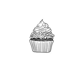 cake cup  handdrawn 