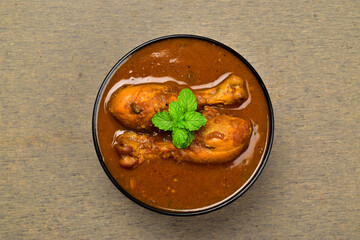 Chicken masala curry top view