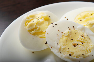 Boiled egg with seasoned black pepper