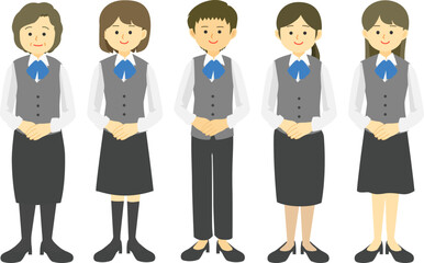 制服を着た女性社員