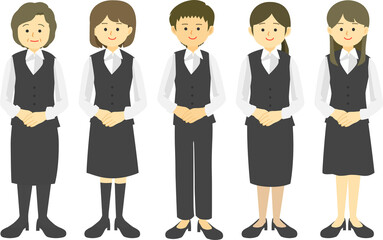 制服を着た女性社員