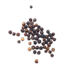 Colorful peppercorns, isolated on white background 