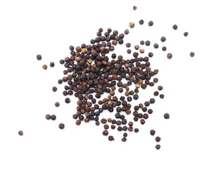 Colorful peppercorns, isolated on white background 