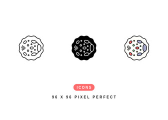 Neutrophil Icon. Myeloid Blood Cell Structure Symbol Stock Illustration. Vector Line Icons For UI Web Design And Presentation