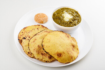 Saag and roti, healthy punjabi food