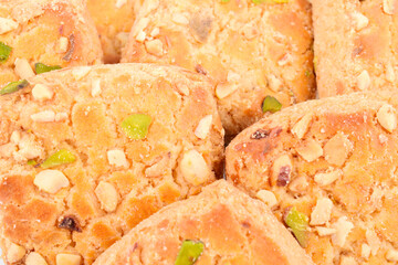 Baked biscuit texture background