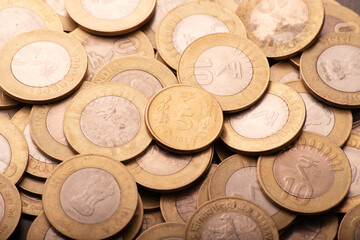 Indian rupees coin closeup background