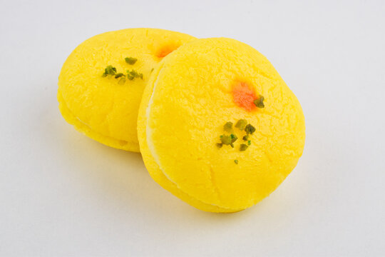 Cham Cham bengali sweets on white background