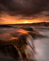Beautiful sunset by the sea, Sydney Australia