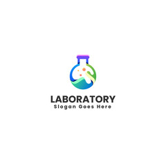 Vector Logo Illustration Laboratory Gradient Colorful Style