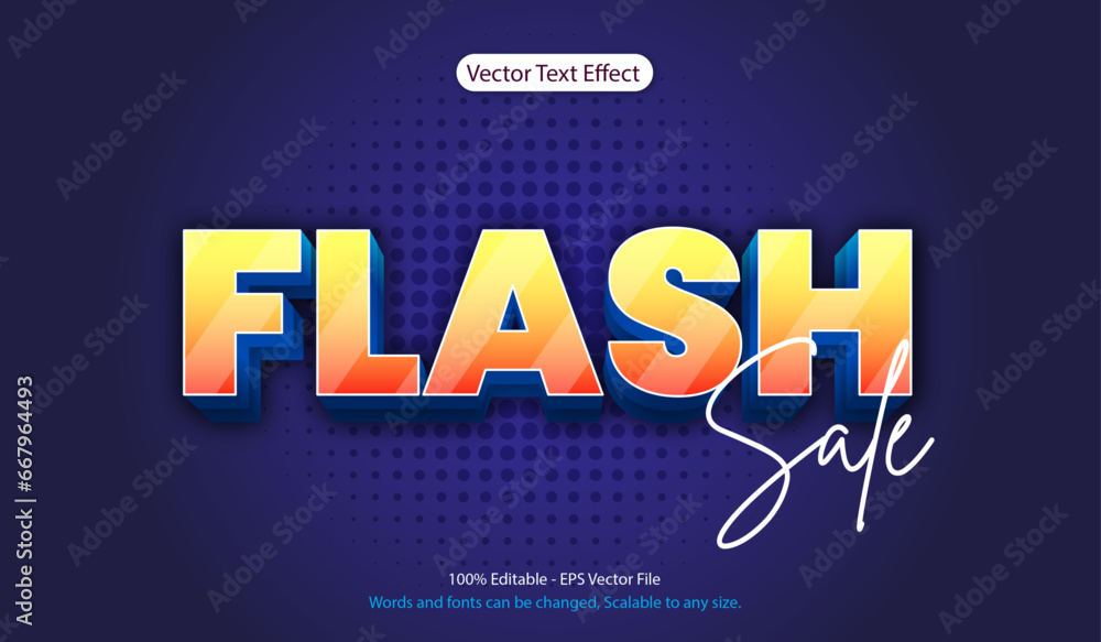 Poster 3d editable text effect on blue . vector