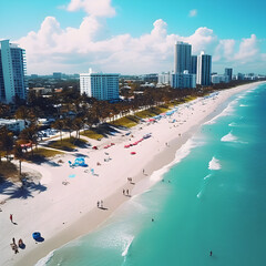 Obraz premium Photo beautiful view of tropical beach sea drone shot