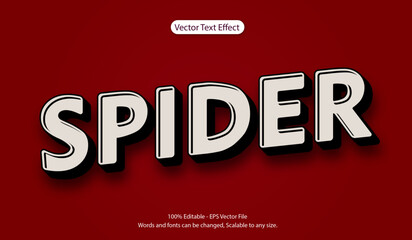 3d white on red editable text effect. vector