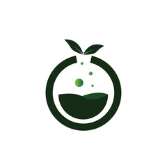 green tea lab logo design illustration.