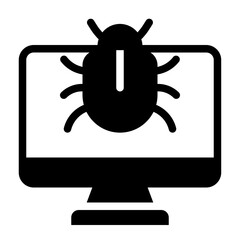 Virus black solid glyph icon