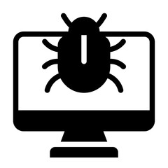 Virus black solid glyph icon