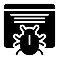 Malware black solid glyph icon