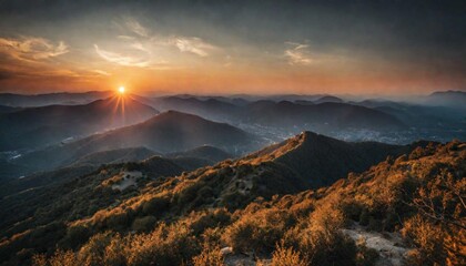 Fototapeta premium sunset in the mountains