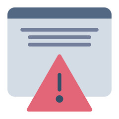 Warning color flat icon