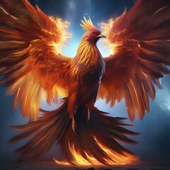 A cosmic phoenix with fiery plumage, reborn from the ashes of a collapsing star3