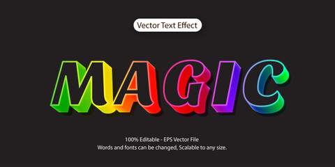 3d colorful gradient on black editable text effect. vector