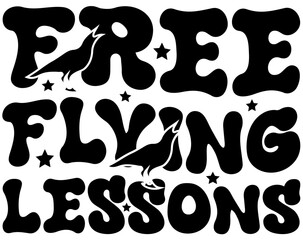 Free flying lessons, Halloween Retro SVG Design