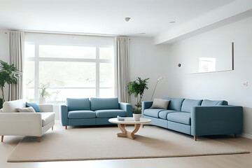 Bright and spacious minimalist family room.