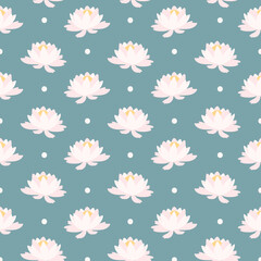 seamless pattern with water Lilly 