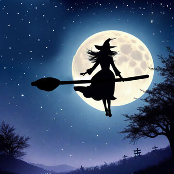 Flying-witch-sitting-on-her-broomstick-under-the-full-moonimage-style-illustrationangle-medium-shot_(1).
