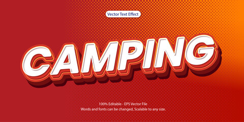 3d white and red editable text effect. vector