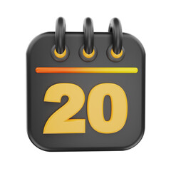 3d rendering calender icon object