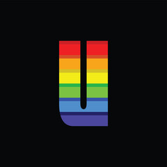 Letter U Rainbow Color Logo Design Template Inspiration, Vector Illustration.