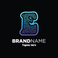 Letter E Fingerprint Logo Design Template Inspiration, Vector Illustration.