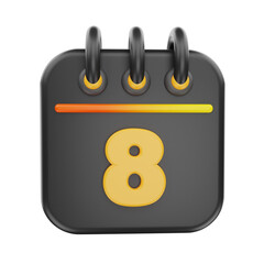 3d rendering calender icon object